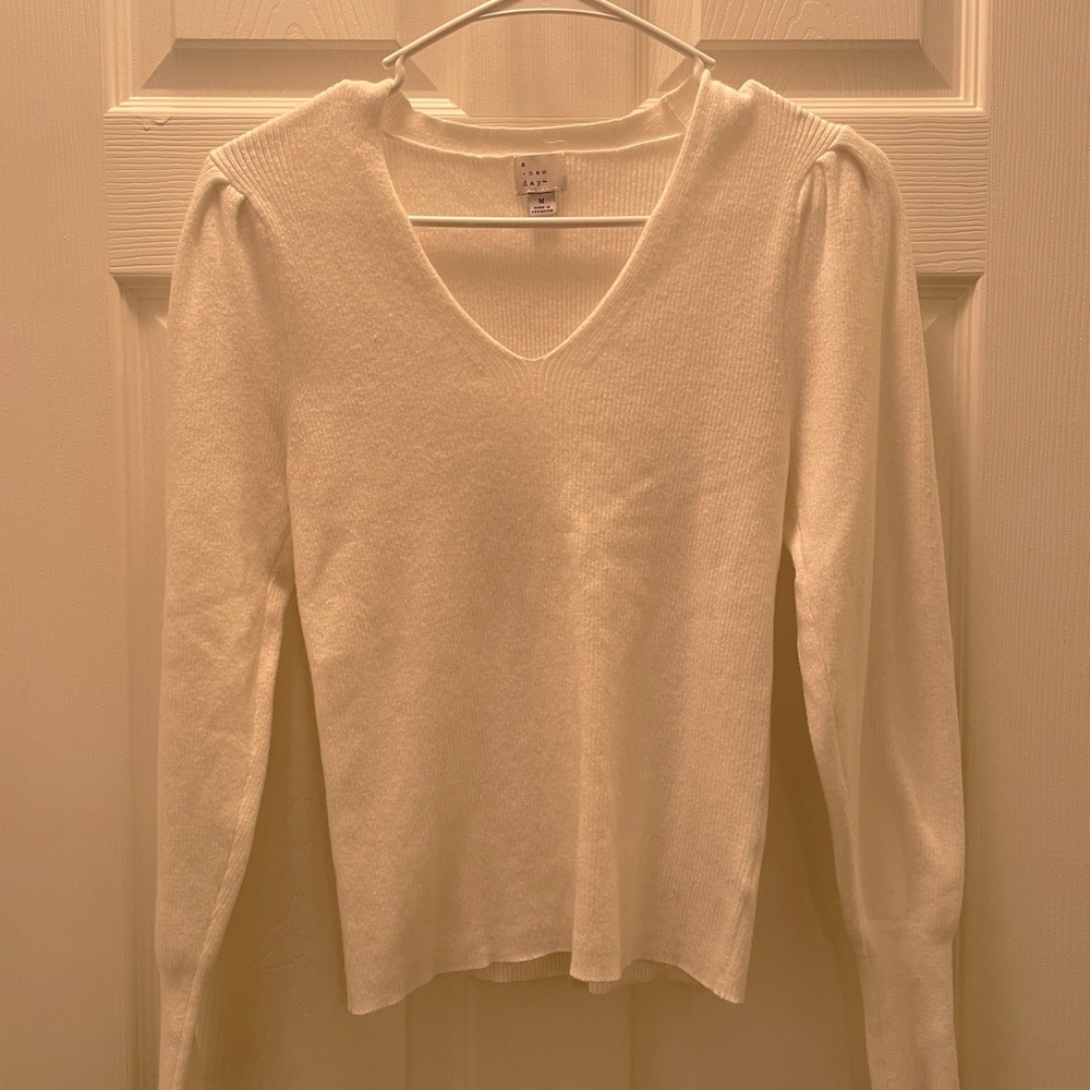 Long Sleeve White Sweater